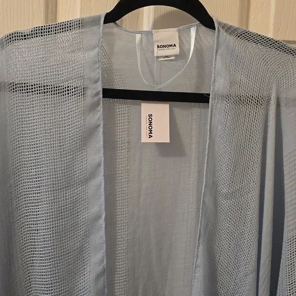 SONOMA BRAND WOMENS LIGHT BLUE WRAP OR COVERUP ONE SIZE FITS MOST - Picture 3 of 9